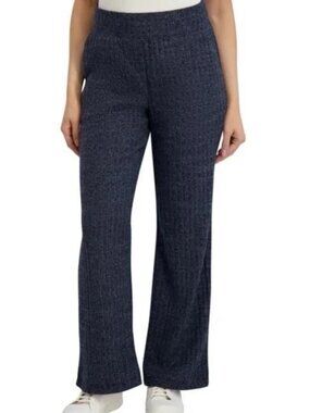 Andrew Marc Women's Rib Knit Pull-On Pants, Blue, Size M
